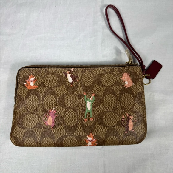 Coach Wristlet -Signature Canvas with Party Animals Print - Picture 2 of 7
